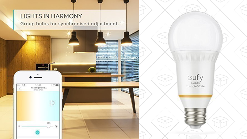 Eufy Lumos Tunable Smart Bulb | $17 | Amazon 2-Pack Eufy Tunable Smart Bulbs + Eufy Genie | $55 | Amazon